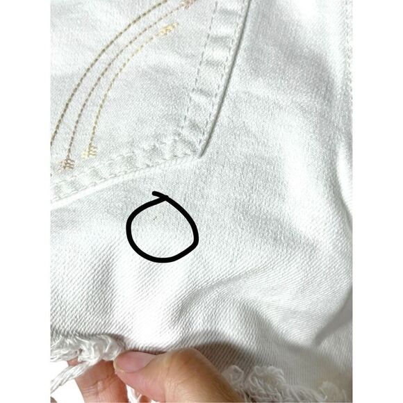 Hollister High Rise Distressed Raw Frayed Hem White Short Short Size 32 NWT - Picture 6 of 11